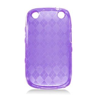 Rim Blackberry Curve 9310 Skin Cover Tpu Transparent Checker Pattern Purple 505  Enscell Retail Packaging 
