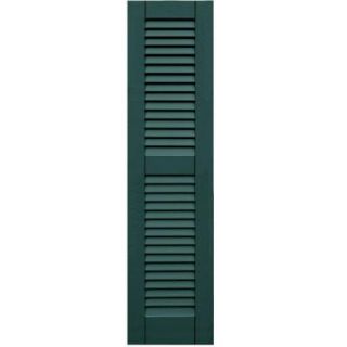 Winworks Wood Composite 12 in. x 48 in. Louvered Shutters Pair #633 Forest Green 41248633