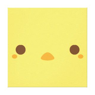 Cute Kawaii Chicky Face Wrapped Canvas Gallery Wrapped Canvas