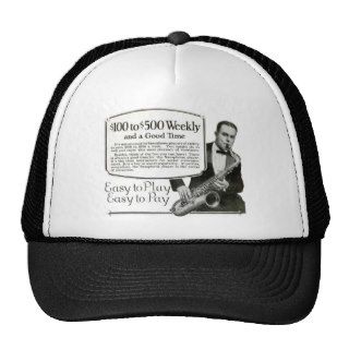 Play the Saxophone vintage ad Mesh Hats