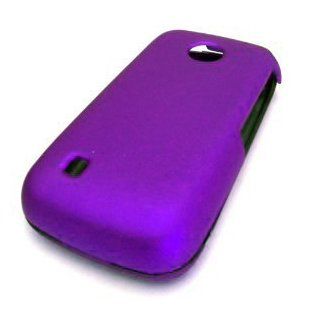 Straight Talk NET 10 LG 505c PURPLE SOLID RUBBERIZED RUBBER COATED Design HARD Case Skin Cover Protector Accessory LG 505C LG505C LG 505 C Cell Phones & Accessories