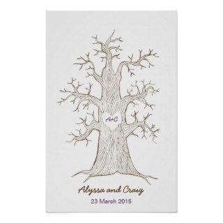 Fingerprint Tree Wedding Purple