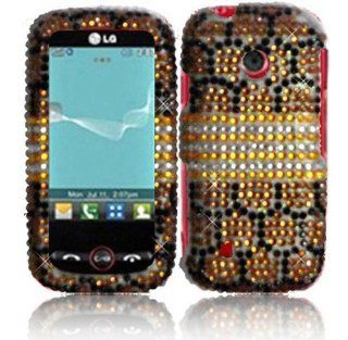 Gold Entice Full Diamond Bling Case Cover for Straighttalk LG 505C Cell Phones & Accessories