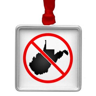 West Virginia Cross Out Symbol Christmas Tree Ornaments