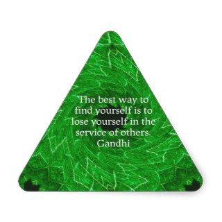Gandhi Inspirational Quote About Self Help Triangle Stickers