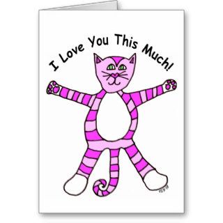 "I Love You This Much" Pinky Cat Card