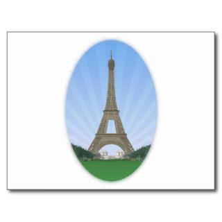 Paris Eiffel Tower Vector Drawing Post Card