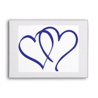 Navy Blue Hearts Envelope