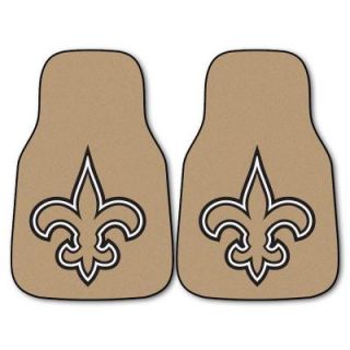 FANMATS New Orleans Saints 18 in. x 27 in. 2 Piece Carpeted Car Mat Set 5768