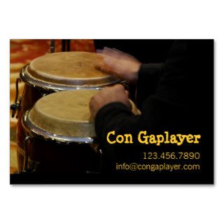congaplayer's hands on instrument business card