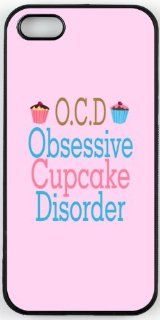 Rikki KnightTM O.C.D Obsessive Cupcake Disorder Design iPhone 5 & 5s Case Cover (Black Rubber with bumper protection) for Apple iPhone 5 & 5s Cell Phones & Accessories