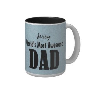 World's Most Awesome DAD Blue Grunge V2B Mugs