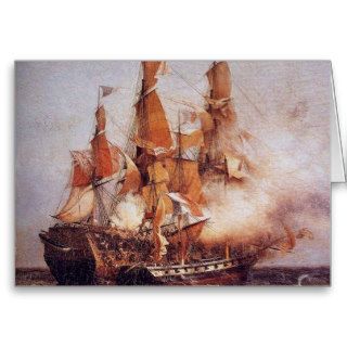 Naval battle between the Confiance and HMS Kent Cards