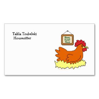 Cartoon Chicken in Nest Home Sweet Home Business Card Templates