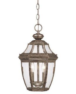 Savoy House Lighting 5 494 BK Endorado Collection 2 Light Outdoor Hanging Entry Lantern, Black Finish with Clear Glass   Pendant Porch Lights  