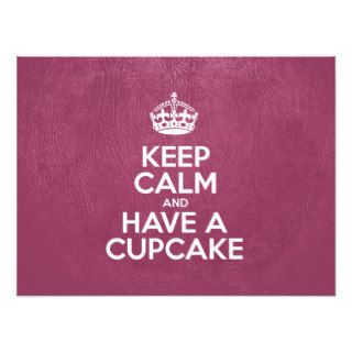 Keep Calm and Have a Cupcake   Glossy Pink Leather Photo