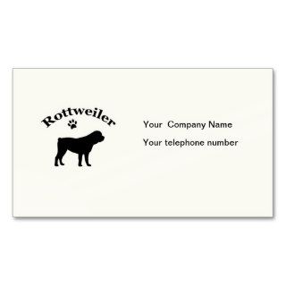 Rottweiler dog silhouette custom business card