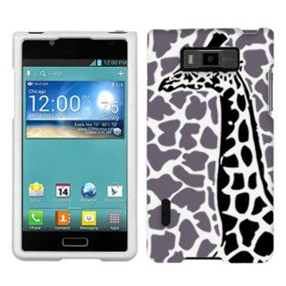 LG Splendor Gray Giraffe Single On White Cover Case Cell Phones & Accessories