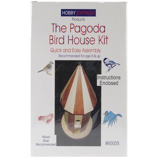 Pagoda Wood Bird House Kit. Unfinished Pinepro Wood Crafts