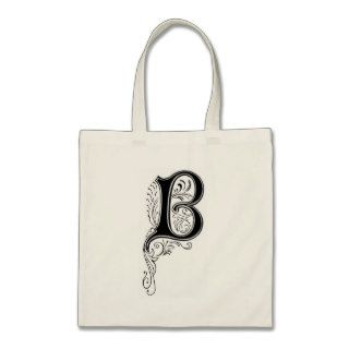 Black and White Elegant Monogram B Fancy Letter Bag