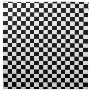 Black & White Checkerboard Background Cloth Napkin
