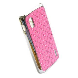 Rhinestone Bling Chrome Plated Case Cover for LG Google Nexus 4 Smart Phone E960 Pink + 1 gift Cell Phones & Accessories