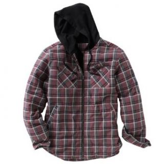 Tony Hawk Men's Plaid Flannel Hooded Jacket, Zinfadel (XL) at  Mens Clothing store