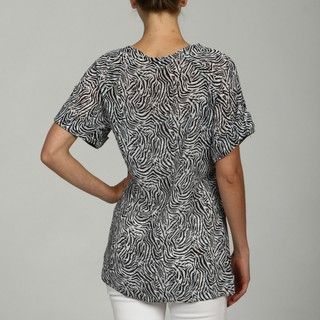 Anna Lee and Hope Women's Short sleeve Animal Printed Chiffon Top Annalee + Hope Short Sleeve Shirts