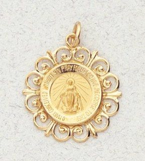 14 Kt Gold Religious Miraculous Medals   In a Premium Black Box Charms Jewelry