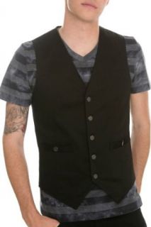 Social Collision Black Button Up Vest Size  XXX Large at  Mens Clothing store Fashion Vests