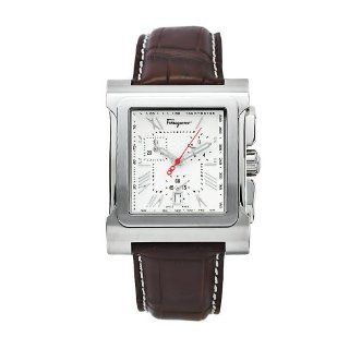 Salvatore Ferragamo Men's F58LCQ9902S497 Palagio Brown Alligator White Chronograph Dial Watch Watches