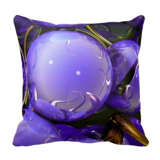 Purple Faux Metallic Abstract Art Throw Pillow