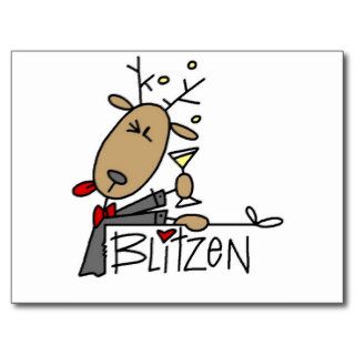 Blitzen Reindeer T shirts and Gifts Post Cards