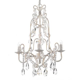 Gallery 4 light Wrought Iron and Crystal Chandelier Chandeliers & Pendants