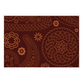 Oriental Old Fashioned Persian Paisley Red, Orange Photo