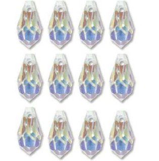 7.5x15mm Preciosa Czech Crystal Ab Faceted Drop Clear Beads 498 51 984 Package of 12