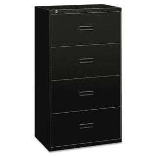 Basyx 4 Drawer Lateral File Cabinets, 36 by 19 1/4 by 53 1/4 Inch, Black   Hon Filing Cabinet