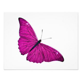 Vintage 1800s Fuchsia Hot Pink Butterfly Template Custom Invites