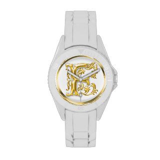 Initial Letter F Stylish Girly Designer Watch