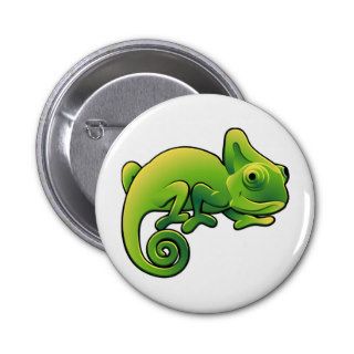 A cute chameleon lizard pinback button