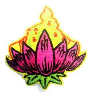 2.5" Reed Artist Pink Yellow Lotus Divine Flower Logo Iron on Patch Clothing