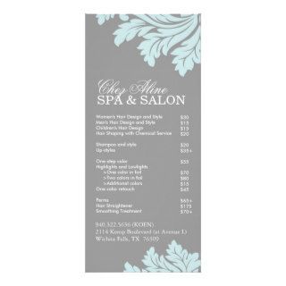 Salon and Spa Service Menu Rack Card Design