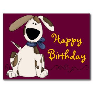 Cute Dog Birthday Post Card