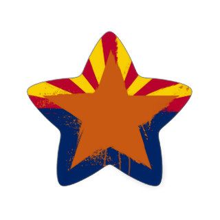 Arizona Grunge Flag Star Sticker