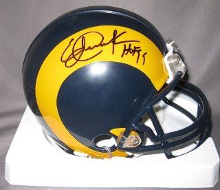 Eric Dickerson St Louis Rams NFL Hand Signed Mini Football Helmet with HOF 99 Inscription 