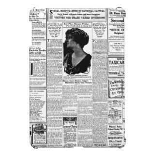 Old black & white newspaper, vintage retro advert cover for the iPad mini