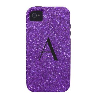 Monogram purple glitter iPhone 4/4S case