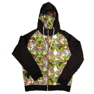 Born Fly Flower Tiger Zip Up Hoody (2XL) at  Mens Clothing store