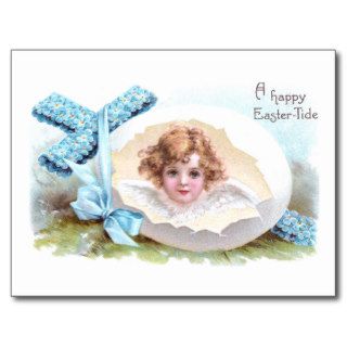 Cross, Angel and Egg Vintage Religious Easter Postcards