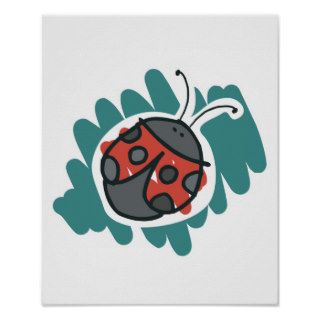 scribbles cute ladybug posters